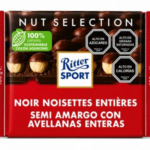Chocolate Barra Ritter Sport Dark con Avellanas 100 Grs
