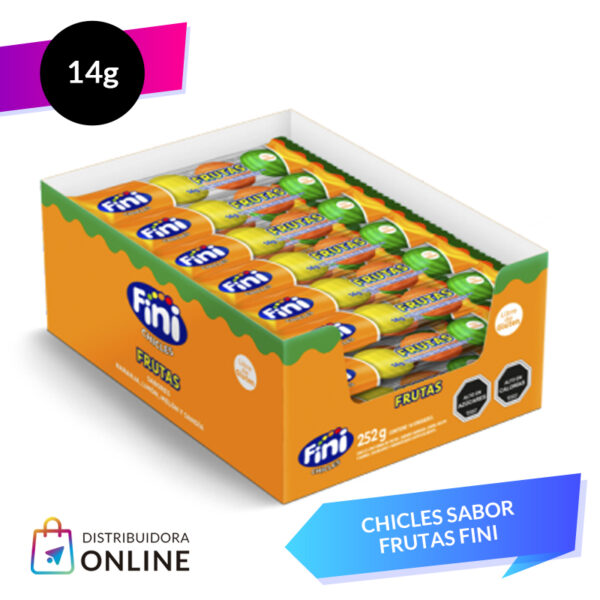 Chicles Sabor Frutas fini 14Grs 18 unid