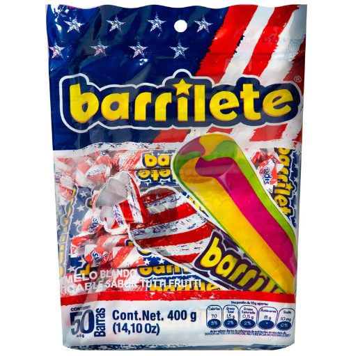 Barrilete Barras Caramelo Tutti Fruti 50 Unidades