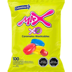 Caramelos Masticables Max X2 100 unid