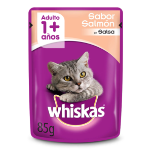 Whiskas Alimento Húmedo Sobre Gato Adulto Salmon en Salsa 85 Grs
