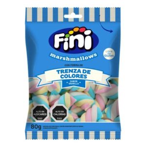Fini Marshmallows Trenza Colores 80 Grs