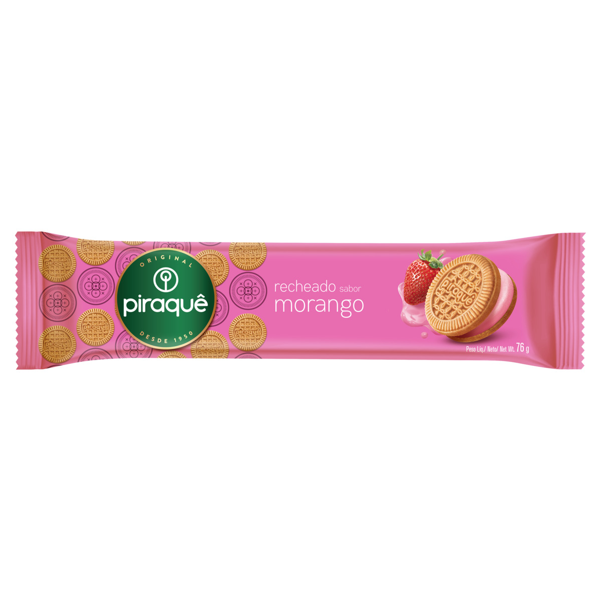 Galleta Rellena Fresa Piraque 76grs