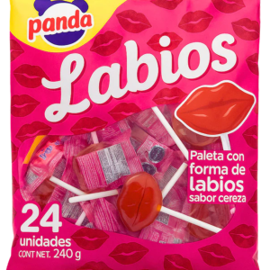 Panda Paleta Labios Cereza 24 Unid dulce con forma de labios