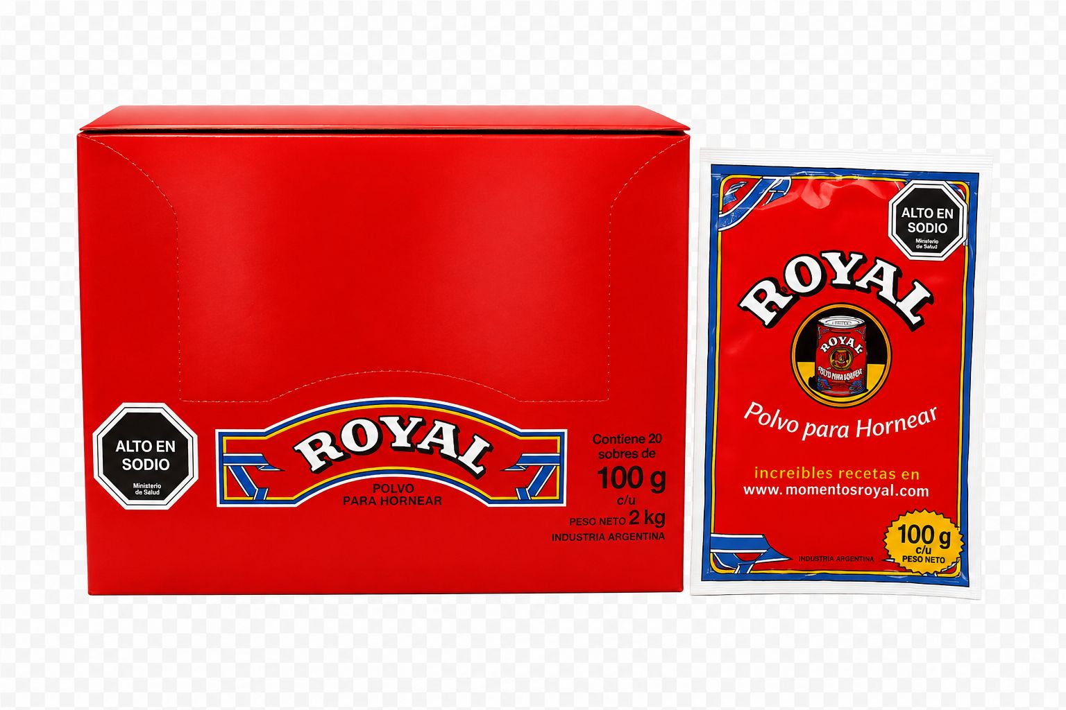 Royal Polvo Para Hornear 2 Kg 20 Unid 100 Gr