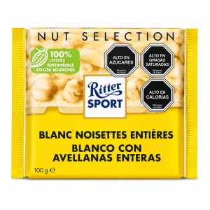 Ritter Sport Blanco con Avellanas Enteras 100 Grs