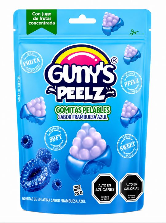 Gunys Peelz Gomitas Pelables Frambuesa Azul 75 Grs