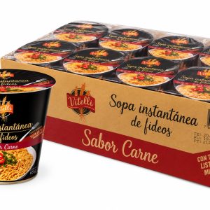 Vitelli Sopa Instantánea Carne 65 gramos caja de 12 unidades